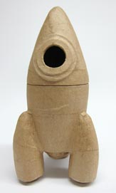 Pappmache-Box Rakete 11,5x22,5cm